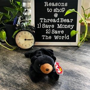 Blackie - The (Rare & Retired) VNTG Ty Bear Beanie Baby | 1993 - NWT ... Roar!